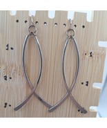 Double Silver Tone Curve Drop Dangling Earring - €7,78 EUR