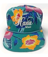 Vtg Floral Hana Maui Snapback Rope Hat Cap Tropical Floral 80s Nissin NWOT - $19.75
