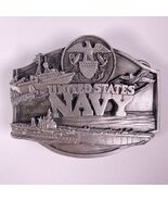 US Navy Mens Military Commemorative Siskiyou Pewter Belt Buckle VTG 1987 - $272.54 MXN