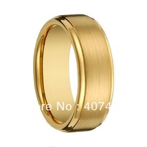 Free Shipping Price Hot Sales 8MM Matte Brushed Golden Tungsten Carbide Wedding  - £28.84 GBP