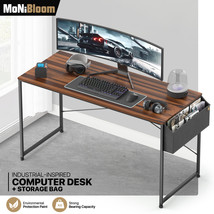 Walnut Wood 55&quot;[COMPUTER DESK+STORAGE COMPARTMENT] Workstation Home Lapt... - £100.06 GBP