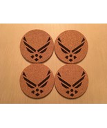 Set of 4  Laser Engraved Cork Coasters United States Air Force Insignia - $27.25 CAD