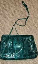 VTG Palizzio Accessories Reptile Pattern Texture Handbag Green Cross Bod... - $406.55 MXN