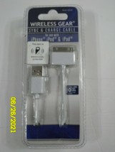 Wireless Gear Sync &amp; Charge Cable For iPhone; iPod; iPad 10 Foot - £7.50 GBP