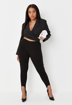 Missguided Tall Ribbed Stirrup Leggings in Black UK 8 (msgd8) - $17.47