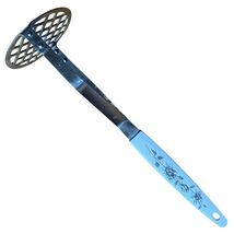 Vintage Potato Masher Stainless Steel Japan White Gray Flowers Enamel Ha... - $17.82