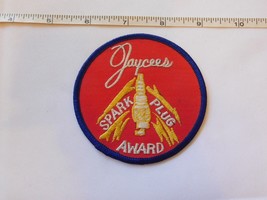 Jaycees Spark Plug Award Vintage Patch Red Yellow Embroidered 1970&#39;s Pre... - $10.29