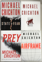 Michael Crichton hardcover Airframe Next Prey State Of Fear X4 dust jackets - £16.36 GBP