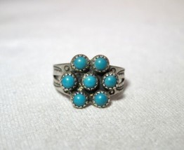 Vintage Bell Trading Post Snake Eye Turquoise Sterling Silver Ring K698 - £43.52 GBP