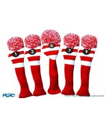 NEW Classic 1 3 5 7 9 RED WHITE KNIT golf clubs vintage Headcover Head c... - $72.17 CAD