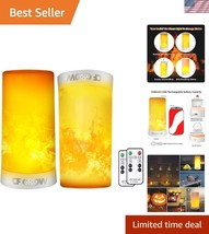 Elegant Waterproof Flame Effect Candle Light - Timer &amp; Magnetic Base Design - $49.50