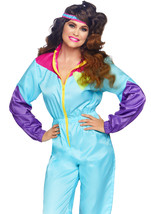 2 PC Awesome 80s Track Suit  includes zip up jumpsuit and matching headb... - £63.86 GBP