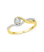 10k Yellow Gold Round Diamond Solitaire Bridal Wedding Engagement Ring 1... - £206.23 GBP