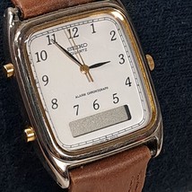 Vintage Seiko Digital Analog Alarm Chronograph Quartz Watch H601-5420 br... - $2,283.10 MXN