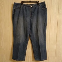 CJ Banks Size 24W Classic Fit Casual Pleated Denim Blue Jeans - $11.88