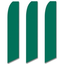3 (three) Pack Tall Swooper Flags Dark Hunter Green Solid Plain Color - £44.13 GBP