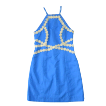 NWT Lilly Pulitzer Pearl Shift in Bennet Blue Gold Trim Sleeveless Dress... - £73.27 GBP
