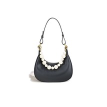 Women&#39;s Handbag Luxury Fashion Ladies Underarm Bag Split Leather with Pearl Half - £108.79 GBP