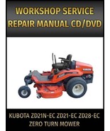 Kubota ZD21N-EC ZD21-EC ZD28EC Zero Turn Mower Service Repair Manual on CD - $22.49