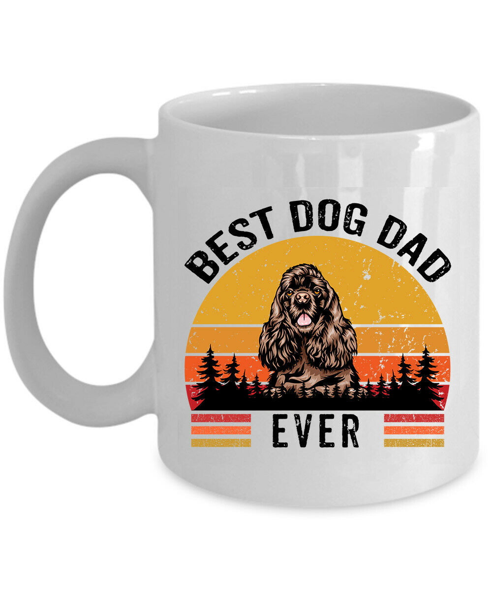 Primary image for Cocker Spaniel Dogs Coffee Mug Ceramic Gift Best Dog Dad Ever White Mugs 11/15oz