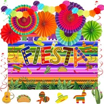 Fiesta Party Decorations, Fiesta Theme Photography Backdrop With Colorful Fans F - £23.72 GBP