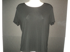 Josephine Chaus Top Size S Black Short Sleeves Small Rayon Blend Stretchy - £7.99 GBP