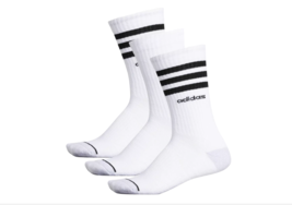 ADIDAS Men&#39;s 3-Pk. Crew Socks Size 6-12 White - £14.18 GBP