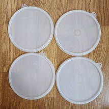 Tupperware Replacement Clear Plastic Lid 227 Set Of 4 Lids 6.5&quot; Fits 6&quot; ... - £7.46 GBP