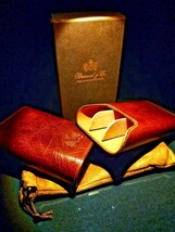 Brizard and Co Brown Antique Saddle Leather Valet Tray , cigar case and cutter image 10