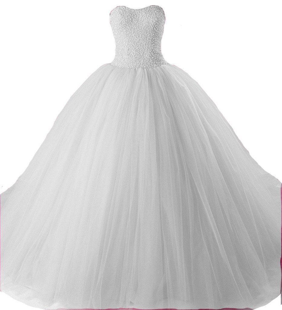 Kivary Beaded Crystals Pearls Long Custom Made Prom Formal Quinceanera Dresses S