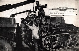 Rare 5x8  Lifting Motor From Medium Tank, Lithograph WWII Era Army USA - £31.19 GBP