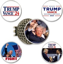 Trump Vance 2024 Golf Ball Markers Set of 5 with 1 Magnetic Hat Clip - £18.90 GBP