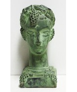 Vintage Green Chalkware Bust 7.5&quot; tall Dated 1987 - £11.67 GBP