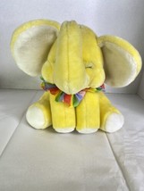 Plush Yellow Elephant Musical Wind Up Toy VTG San Francisco Music Box Company - £117.07 GBP