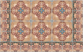 Art Nouveu Belgian antique original 30 encaustic floor tiles  hearth extension - £441.97 GBP