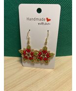 Handmade, Hand Threaded Star/Poinsettia Earrings - Gift Item - Free Ship... - $21.25