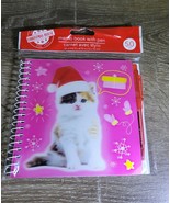 Christmas House 50 Sheets Holographic Cat Memo Book with Pen 4.75 in x 4... - $13.26 CAD