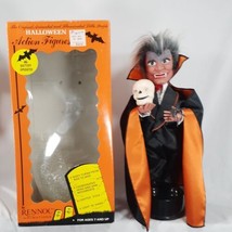 Halloween Vampire Holding Skeleton and Spider Illuminated Figurine Rennoc In Box - £44.34 GBP