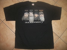 t shirt men&#39;s XL black with 4  duck dynasty cast members - £18.38 GBP