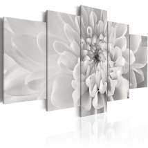Tiptophomedecor Stretched Canvas Floral Art - Dahlia Flower In Grey Shades - Str - £71.31 GBP+