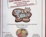 Super Smokers BBQ Menus St Louis Missouri Area 2000 World Champions  - $17.82