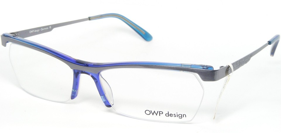 OWP design 1644 500 SILVER-GREY /VIOLET /BLUE TEAL UNIQUE EYEGLASSES 53-... - $79.20