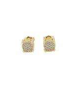 18k Layered Real Gold Filled Iced cut Men&#39;s Earring Micro Pave Settings - $217.34 MXN
