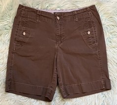 Eddie Bauer Mercer Fit Bermuda Shorts Size 10 Brown Khaki Womens - $24.75