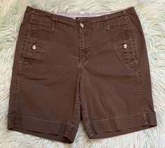 Eddie Bauer Mercer Fit Bermuda Shorts Size 10 Brown Khaki Womens - £19.46 GBP