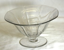 Etched Glass Footed Compote Dish Ornate Designs 8 Panels Vintage - $39.59