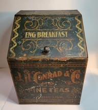 J.H. Conrad Fine Teas Tin Box with Hinged Flip Top - $130.00