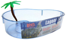 Lees Kidney Shaped Turtle Lagoon with Access Ramp, Feeding Bowl, and Pal... - £18.60 GBP+