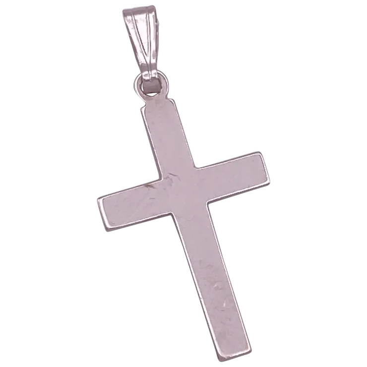 Basic Cross Pendant 14K White Gold - $220.00