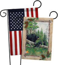 Black Bear &amp; Cubs - Impressions Decorative USA - Applique Garden Flags Pack - GP - £24.90 GBP
